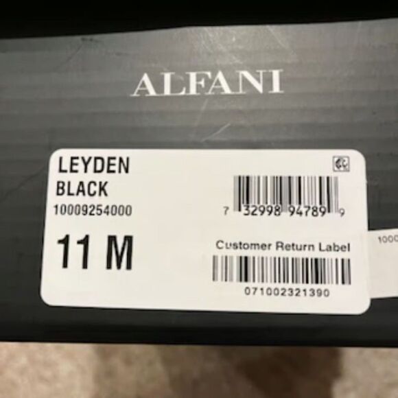 Size: 11M . Lace Up Wingtip Oxford Dress Shoes . Leyden Black . Alfani . New main image 4